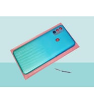 Tkgz - Tecno Spark 7T (KF6p) FULL KASA Arka Kapak Batarya Kapağı - MAVİ