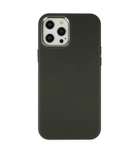 Apple İphone 12 Pro Max Kılıf Asya Deri Silikon - Koyu Yeşil