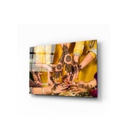 Miyrem Glasses Collection -A1^#  Hint Kınası Cam Tablo (Çok Renkli)