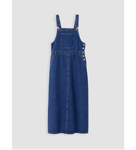 LCW Modest İndigo Kare Yaka Jean Salopet Elbise