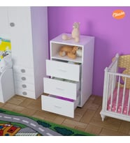 Modilayn Şifonyer 3 Çekmeceli Tek Gözlü Dar Şifonyer Yatak Odası Şifonyeri