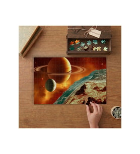Gezegenler - Galaksi Tasarımı 240 parça Ahşap Puzzle Ahşap Kutuda MP01327