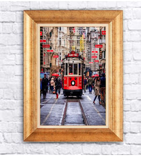 Altın Varaklı  Çerçeveli Paspartulu Tablo ndd1367 (Gold)