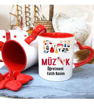 Müzik Öğretmenine Özel Öğretmenler Günü Hediyesi Kişiye Özel Kupa Bardak