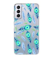 PrintiFy Samsung Galaxy S21 Plus ile Uyumlu 1mm Slim Fit Nazar Boncuğu 3 Baskılı Şeffaf  Kılıf