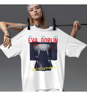 Korku Seansı Dijital Baskılı Unisex Tshirt, Günlük Kullanıma Uygun Pamuklu Regular Tshirt