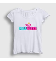 Presmono Kadın Beyaz Logo V2 Oyun Fall Guys T-Shirt 361191tt