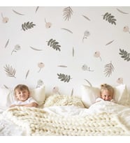 Çayır Çiçek Boho Pastel Çiçekli  Duvar Çıkartmaları, Duvar Çıkartmaları (Karışık)