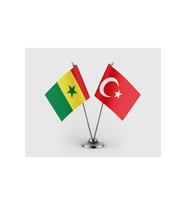 Senegal ve Türkiye Bayrağı İkili Saten Masa Bayrağı Takımı