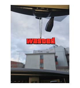 GTA Wasted Dikiş Aynası Süsü, Siyah ve Kırmızı Renk Seçenekleri