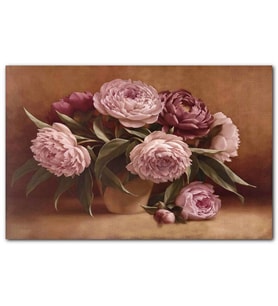 Cakatablo Bordo ve Pembe Çiçekler  MDF Tablo