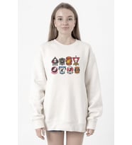 Top Gun Maverick Badge Layout Group Beyaz Kadın 2ip Sweatshirt