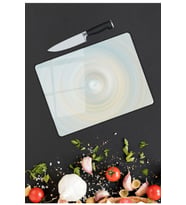 Renkli Halkalar Cam Kesme  ve Sunum Tahtası 25x35cm