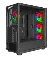 POWERBOOST VK-W001B Gaming Mid-Tower PC Kasası Siyah 360mm Soğutma Desteği