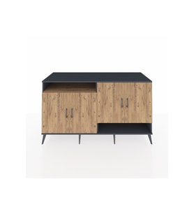 Kronos Konsol 6 Raflı 4 Kapaklı 176x59x99 Antrasit-Çam