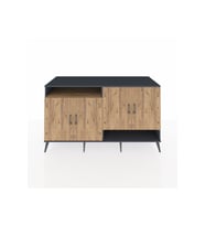 Kronos Konsol 6 Raflı 4 Kapaklı 176x59x99 Antrasit-Çam