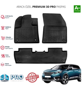 PEUGEOT 5008 ARACA ÖZEL 3D PASPAS 2017 2018 2019 2020 2021 2022 2023 2024
