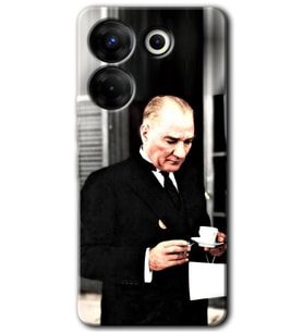 Tecno Camon 20 Pro 5G Kılıf HD Desen Baskılı Kılıf - Atatürk Türk Kahvesi