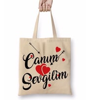 Canım Sevgilim Bez Çanta Uzun Saplı