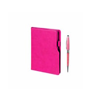 Termo Deri Kemerli Defter Kalem Seti (Pembe)