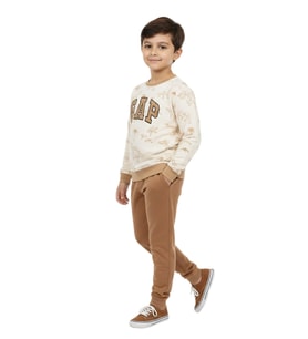 Erkek Çocuk Önü Baskılı Sweatshirt Ve Eşofman Alt Takım BGL-ST05251 (Camel)