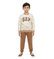 Erkek Çocuk Önü Baskılı Sweatshirt Ve Eşofman Alt Takım BGL-ST05251