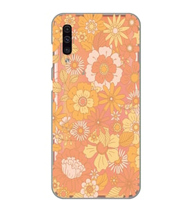 Samsung Galaxy A30S/A50/A50S Uyumlu Çiçek Desenli Şeffaf Telefon Kılıfı