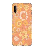 Samsung Galaxy A30S/A50/A50S Uyumlu Çiçek Desenli Şeffaf Telefon Kılıfı