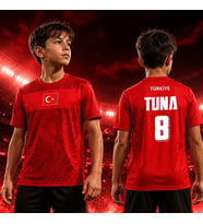 BK Gift Kişiye Özel İsimli ve Numaralı Türkiye Milli Takım Erkek Çocuk Forması - Tek Yürek Milli Takım Ruhu