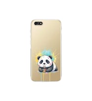 Huawei Y5 2018 ile Uyumlu Splash Panda Tasarımlı Şeffaf Silikon Kılıf