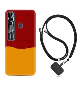 Tecno Spark 6 6 Go 8C 8 Pro 7 7 Pro Kılıf Boyun Askılı Silikon Sarı Kırmızı Boya 1708