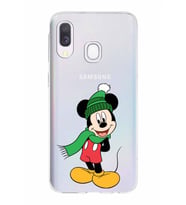 Samsung Galaxy A40  Kapak Mickey Mouse Tasarımlı Şeffaf Silikon Kılıf