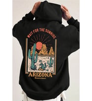 Arizona Baskılı Unisex Oversize Sweatshirt (Siyah)