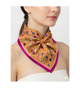 Tarzını Seç Pembe Gül Fular / Bandana / Aksesuar 48x48 cm