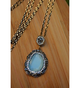 STONEAGE JEWELLERY Kedi Gözü Bebek Mavisi Bayan Kolye