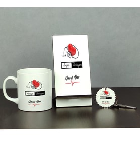 Anjiyo Teknisyeni Üçlü Set (Kupa + Telefon Standı + Anahtarlık)