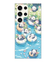 Samsung Galaxy S23 ULTRA Uyumlu Panda Tasarımlı Şeffaf Telefon Kılıfı