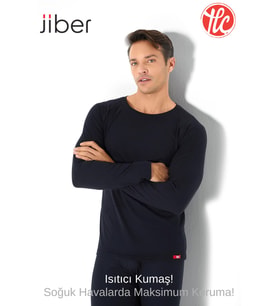 Jiber 173 Erkek Yuvarlak Yaka Uzun Kollu Isıtıcılı Termal İçlik Üst