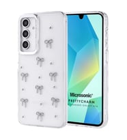 Microsonic Samsung Galaxy A15 Kılıf PrettyCharm Bow (Gümüş)