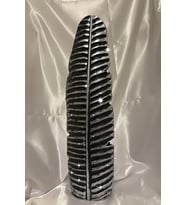 Yaprak Vazo Siyah Gümüş Vazo 57cm