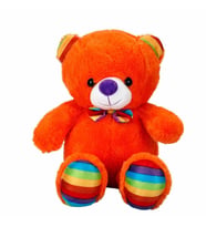 2962 Oturan Kurdeleli Renkli Peluş Ayı 30 Cm-Sunman