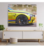 Yakın Çekim Bmw Spor Araba Dekoratif Kanvas Tablo