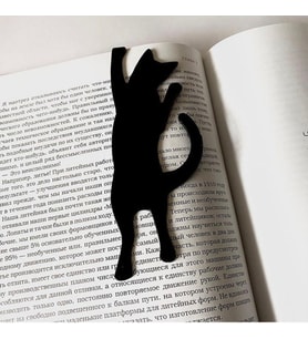 Kedi metal kitap tutucu hayvan temalı desenli kitap tutucu