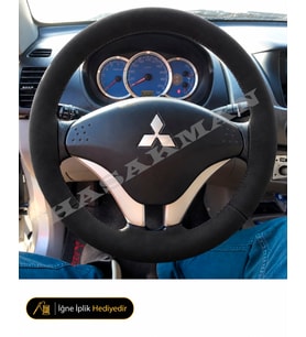 Mitsubishi L200 Dikme Direksiyon Kılıfı Alcantara Süet Monza Black Invite-Intense-Instyle 2010-2015