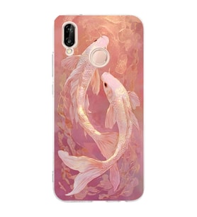 Huawei P20 Lite Uyumlu Baskılı Yumuşak Silikon Şeffaf Telefon Kılıfı