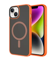 Lexroo iPhone 14 Kılıf Mat Arka Yüzey Wireless Şarj Özellikli Flet M-safe Kılıf - Turuncu