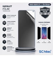 SChitec VIVO IQOO Z1 Uyumlu Ön Yüzey Hayalet Privacy Hidrojel Ekran Koruyucu