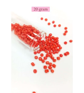 Dökme Cam Kum Boncuk Büyük Boy (6/0) 4 mm - 20 Gram - Turuncu - BNC101