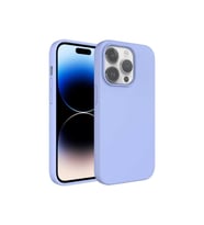 Apple iPhone 14 Pro Max Uyumlu Kılıf Sıvı Teknolojili Silinebilir Sert Zore Kivi Kapak (Açık Mavi)