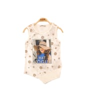 Toontoy Kız Çocuk Atlet Hat Vogue Baskılı (Ekru)